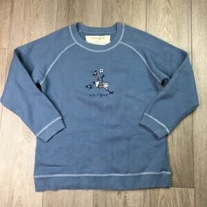 Life is Good Boys Pullover Sweatshirt Fleece Crew Neck Graphic Logo Blue Large